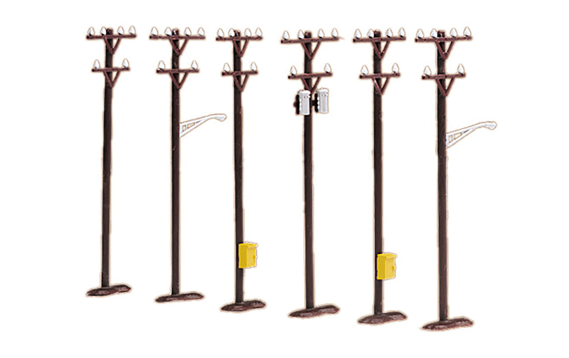 MTH 30-1088 O Gauge RailKing 6 Piece Telephone Pole Set