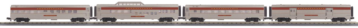 MTH 30-67855 O Guage 4 Car 60' Passenger Car Set Pennsylvania PRR - NOS