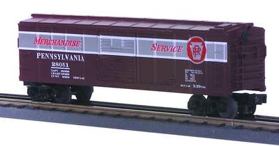 MTH 30-7408 O Gauge RailKing Boxcar Pennsylvania Railroad Merchandise Service PRR 28051 NOS