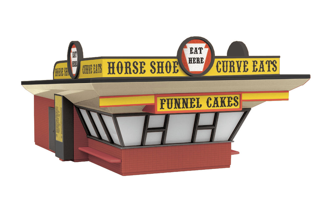 MTH 30-90201 O Gauge RailKing Concession Stand with Lighted Interior Horseshoe Curve Eats - NOS