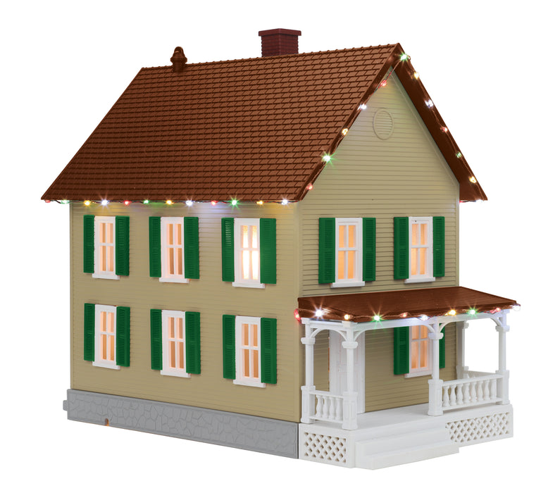 MTH 30-90572 O Gauge RailKing Row House Cream and Green with LED Lights