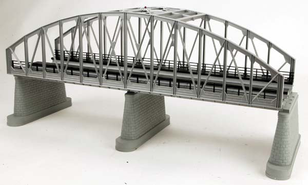MTH 40-1123 O Gauge RealTrax Double Track Steel Arch Bridge - Silver