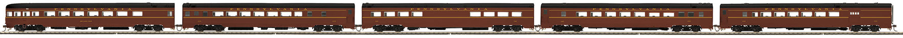 MTH 80-60048 HO Scale Streamlined 5 Car Passenger Car Set Pennsylvania PRR - Modified