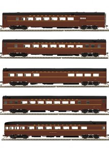 MTH 80-60048 HO Scale Streamlined 5 Car Passenger Car Set Pennsylvania PRR - Modified