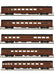 MTH 80-60048 HO Scale Streamlined 5 Car Passenger Car Set Pennsylvania PRR - Modified