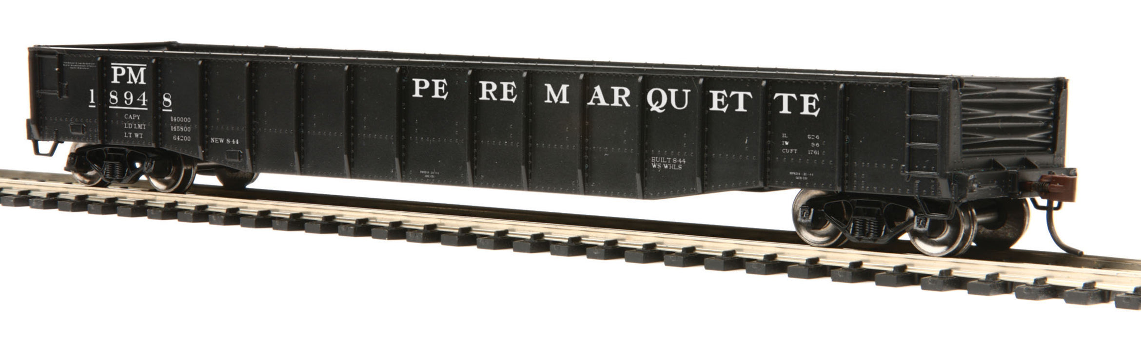 MTH 80-72012 HO Scale 70 Ton Mill Gondola Pere Marquette PM 18948 - NOS