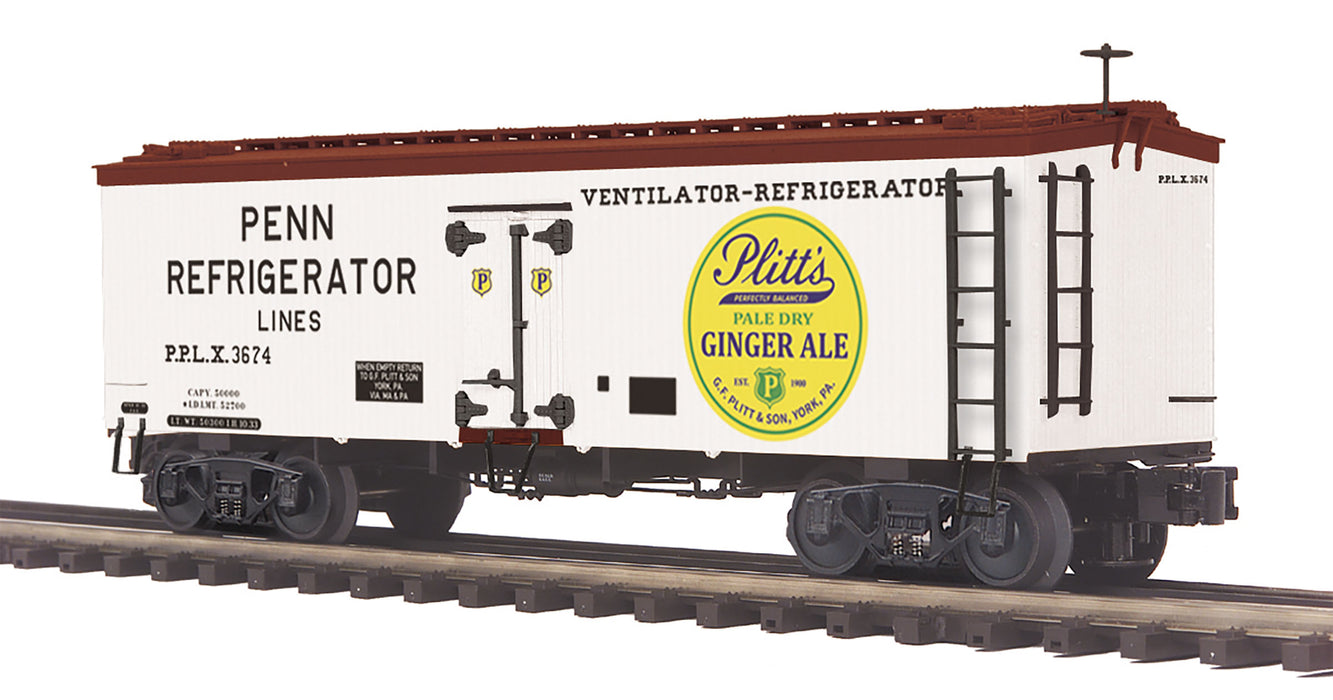 MTH Premier 20-94435 O Scale 36' Reefer Plitt's Ginger Ale