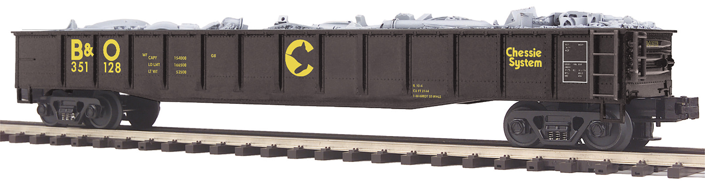 MTH Premier 20-95597 O Scale Gondola with Junk Load Chessie System B&O