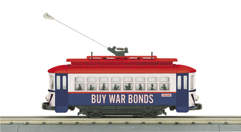 MTH RailKing 30-5217 O Gauge Bump-N-Go Trolley Buy War Bonds