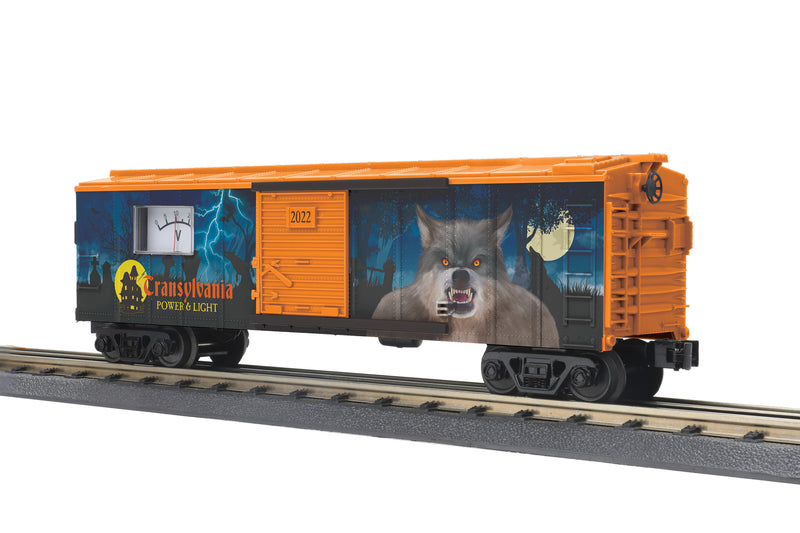 MTH Railking 30-71110 O Gauge Boxcar with Power Meter - Transylvania Power & Light