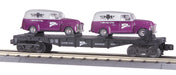 MTH Railking 30-76002 O Gauge Flatcar with MTH Panel Vans - NOS
