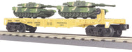 MTH RailKing 30-76040 O Gauge Flatcar with US ARMY M1a Tanks - NOS
