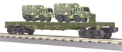 MTH RailKing 30-76042 O Gauge Flatcar with US ARMY Troop Carriers - NOS