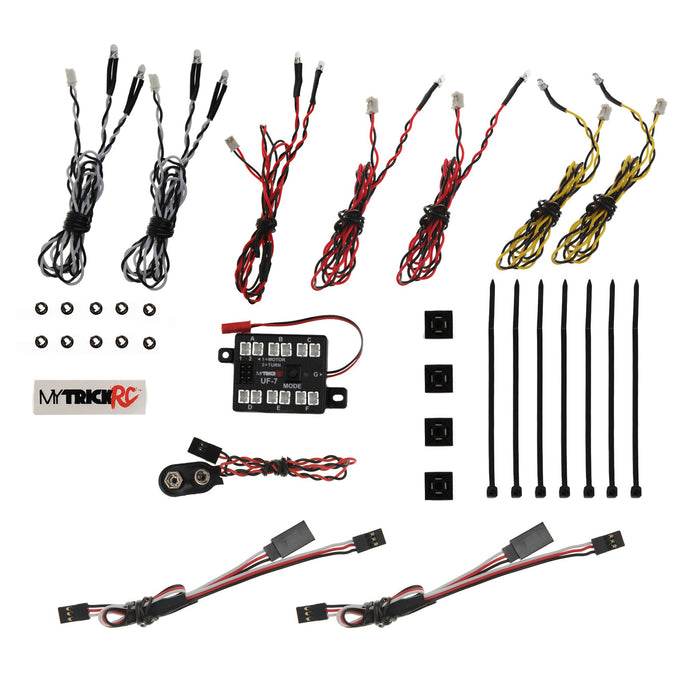 MyTrickRC Attack CR2 Car Headlight and Tail Light Package with UF-7 Controller