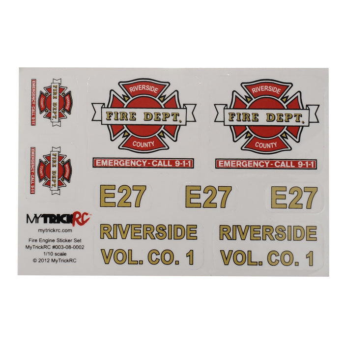 MyTrickRC ST2 1/10 Realistic Fire Department Decal Sheet