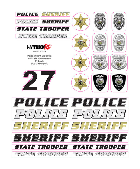 MyTrickRC ST3 Police and Sheriff Decal Set