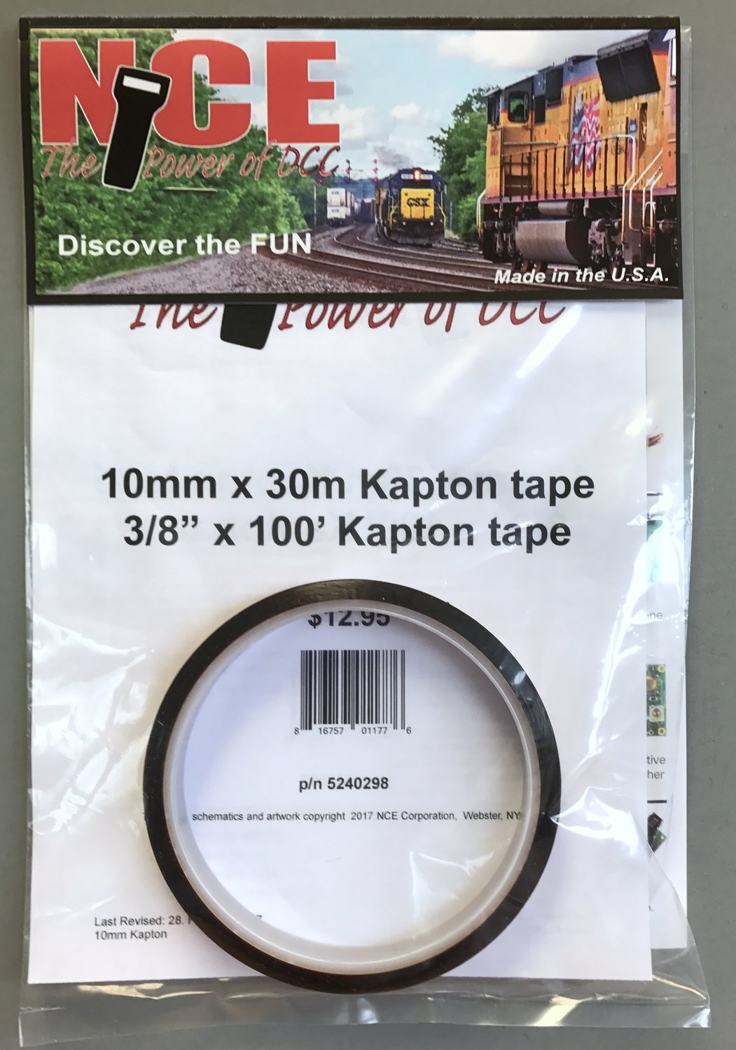 NCE 298 10mm Kapton Tape 100' — White Rose Hobbies