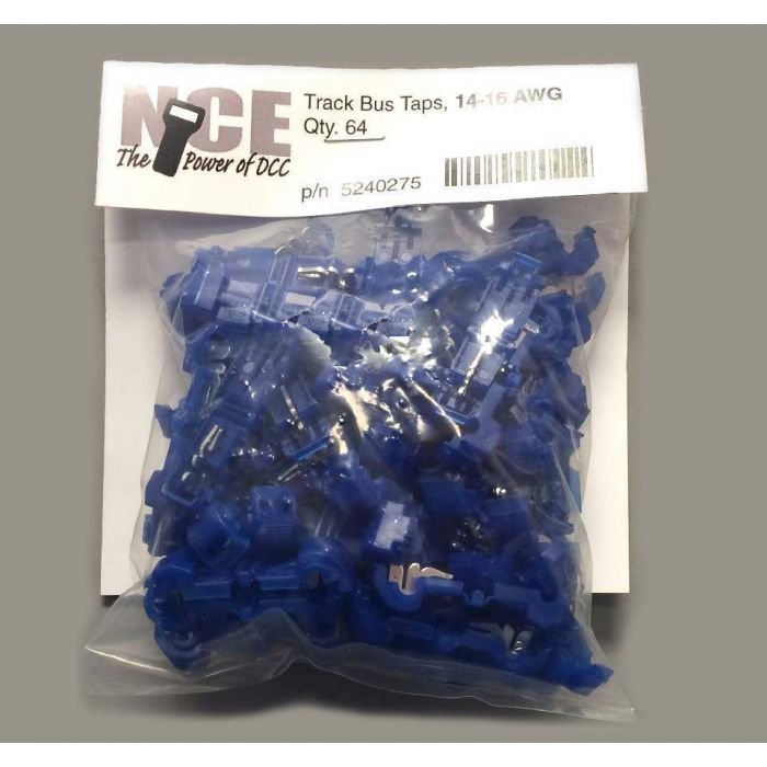 NCE 5240275 TBTB64 Blue 14-16AWG Track Bus Power Taps 64 Pack