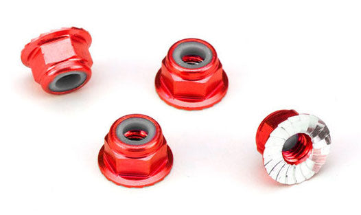 Traxxas 1747A Red Anodized Aluminum Locking Nuts 4mm 4 Pack