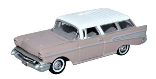 Oxford Diecast 87CN57001 HO Scale 1957 Chevy Nomad Station Wagon Pearl and Ivory