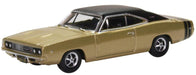 Oxford Diecast 87DC68002 HO Scale 1968 Dodge Charger Gold and Black