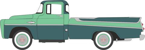 Oxford Diecast 87DP57003 HO Scale 1957 Dodge D100 Pickup Two-Tone Green