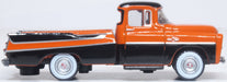 Oxford Diecast 87DP57004 HO Scale 1957 Dodge D100 Pickup Omaha Orange and Jewel Black