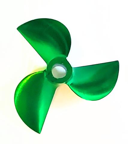 Oxidean Marine 00129 Green CNC Aluminum 42MM LH 3 Blade Propeller 1.6 Pitch 3/16 Bore for RC Boat