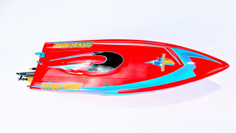 Oxidean Marine Mini-Dom Fiberglass Self Righting Mono RTR RC Boat - Red (OXIMDOMF-ARTR-R + OXM-50001
