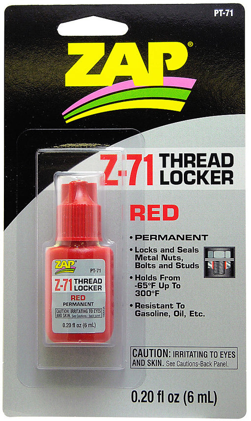 Pacer PT-71 ZAP Z-71 Red Thread Locker, .20 oz