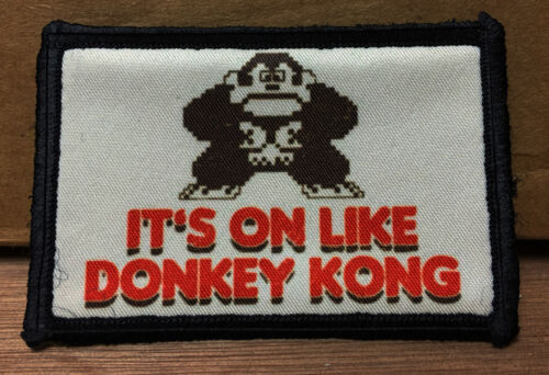 On Like Donkey Kong Patch with Loop and Hook Backing (Approximately 3"x2")