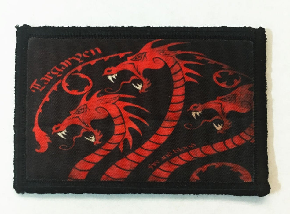 Game of Thrones House Targaryen Sigil Patch with Loop and Hook Backing (Approximately 3"x2")