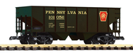 PIKO 38821 G Gauge Rib Side Open Hopper Car Pennsylvania PRR - NOS