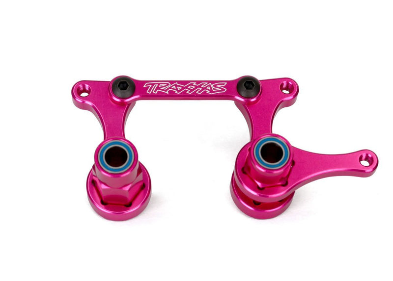 Traxxas 3743P Steering Bellcranks Left and Right with Draglink Pink Anodized T6 Aluminum 