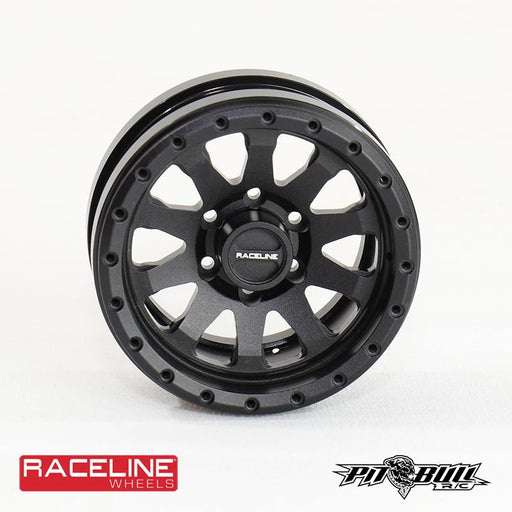 Pitbull Tires PBW19CLBB Black 1.9" Raceline Clutch Aluminum Beadlock Wheels 4 Pack