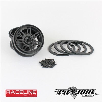 Pitbull Tires W19931BG Raceline #931 Injector 1.9 Beadlock Wheels Black and Gun Metal 2 Pack
