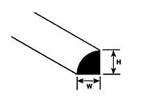 Plastruct Model Parts 90894 MRQ-80 Quarter-Round Rod (10 Pack)