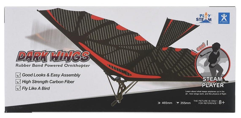 PlaySTEAM XA08301 Iron Bird II Rubber Band Plane Ornithopter (Dark Wings)