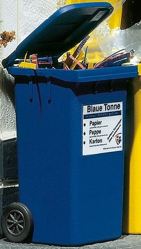 POLA 333206 G Gauge Blue Refuse / Trash Bins 2 Pack