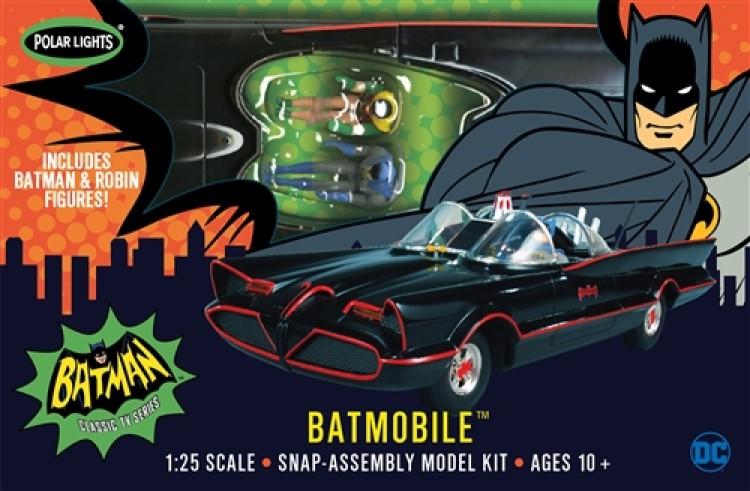 Polar Lights 965 1/25 Classic 1966 Batmobile with Batmand and Robin Figures Snap Kit