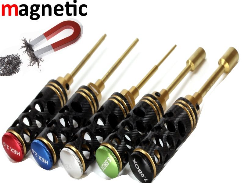 Powerhobby 1005 Golden Metric Hex / Nut Driver Wrench Set Magnetic Combo