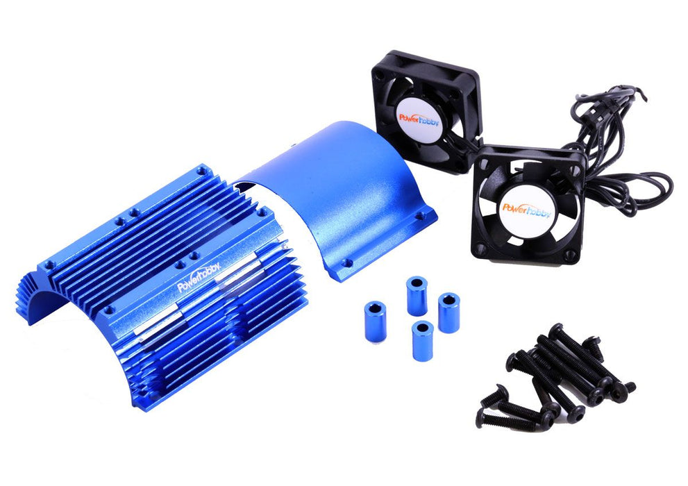 Powerhobby 1289 Blue Cooling Fans and Heat Sink for 1/8 Motors