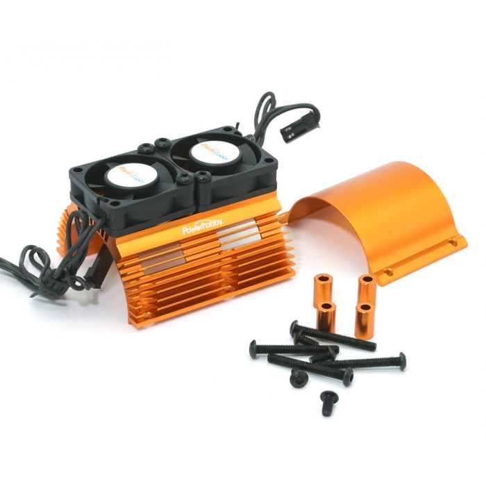 Powerhobby 1289 Orange Cooling Fans and Heat Sink for 1/8 Motors