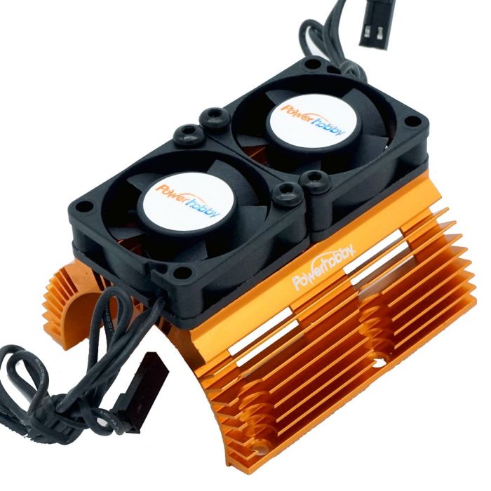 Powerhobby 1289 Orange Cooling Fans and Heat Sink for 1/8 Motors