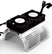 Powerhobby 1289 Silver Heat Sink with Twin Turbo High Speed Cooling Fans for 1/8 Motors