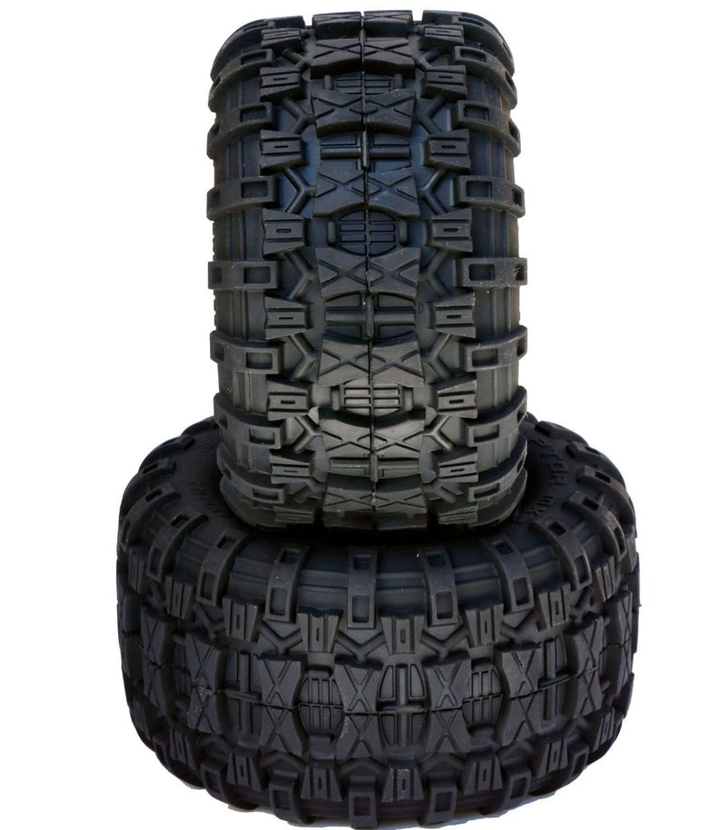 Powerhobby 2122-12 Raptor 2.8" Belted Tires on Black 12mm Hex Wheels with 1/2" Offset (1-Pair)