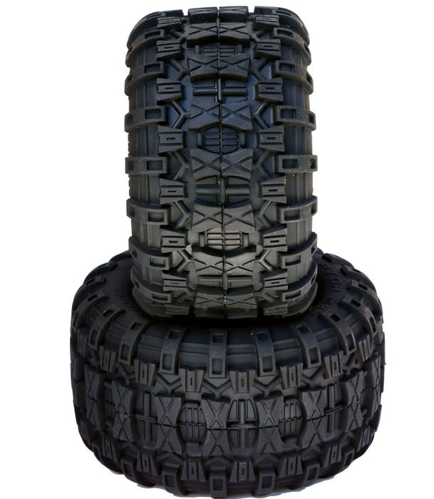 Powerhobby 2122-12 Raptor 2.8" Belted Tires on Black 12mm Hex Wheels with 1/2" Offset (1-Pair)