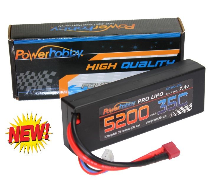 Powerhobby 2S 7.4V 5200mAh 35C Lipo Battery Pack with EC5 Plug