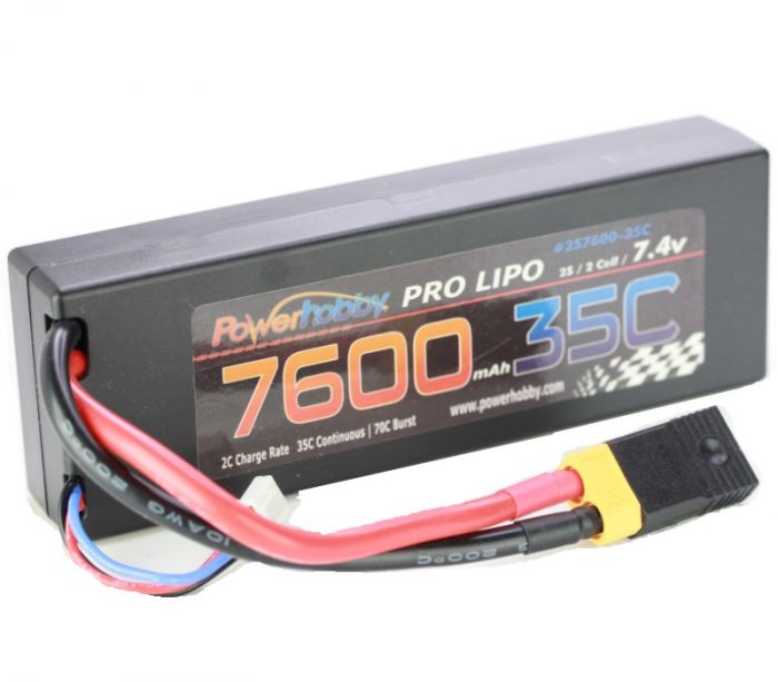 Powerhobby 2S 7.4V 7600mAh 35C Lipo Battery Pack with XT60 Plug and Traxxas