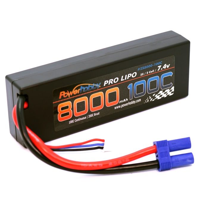 Powerhobby 2S 7.4V 8000mAh 100C Lipo Battery Pack with EC5